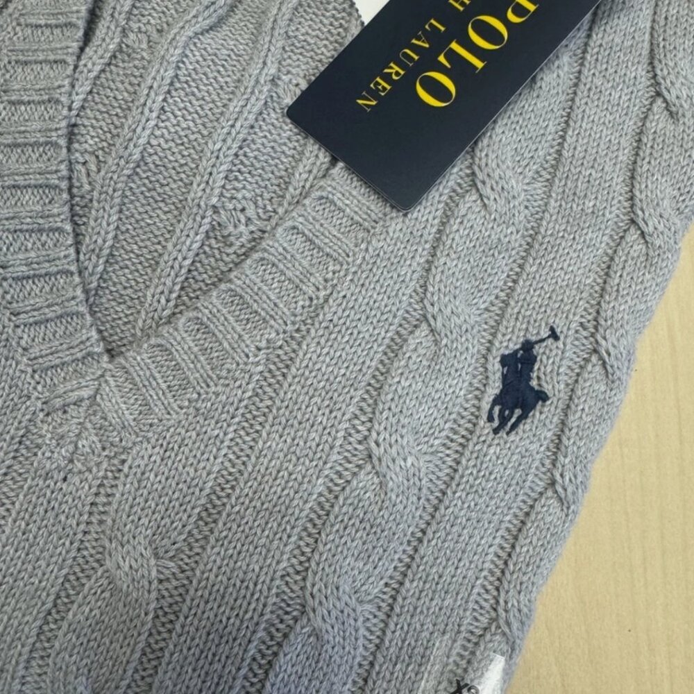 Polo Ralph Lauren Cable-Knit Cotton V-Neck Sweater - Picture 6 of 11